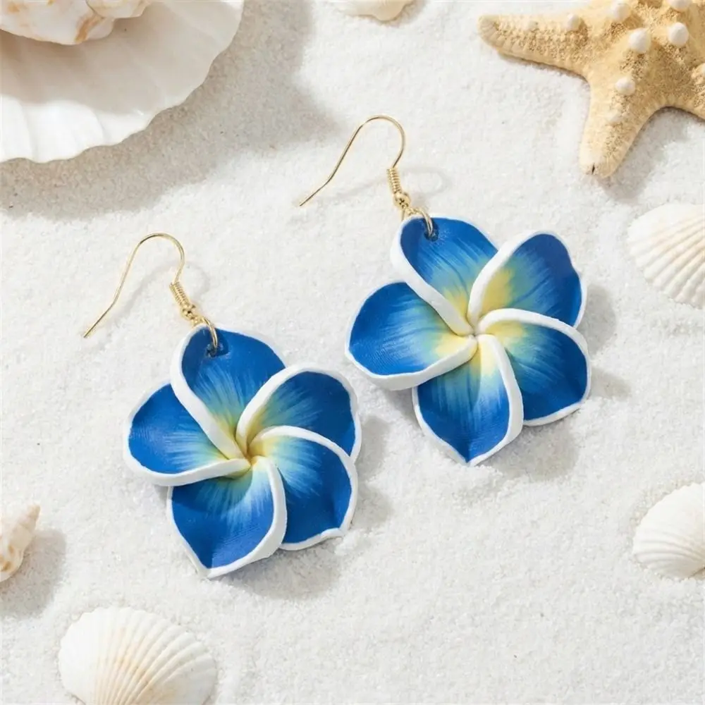 Sweet Flower Earrings Cute Egg Flower Bohemian Dangle Earring Korean Style Boho Polymer Clay Flower Stud Earrings Holiday