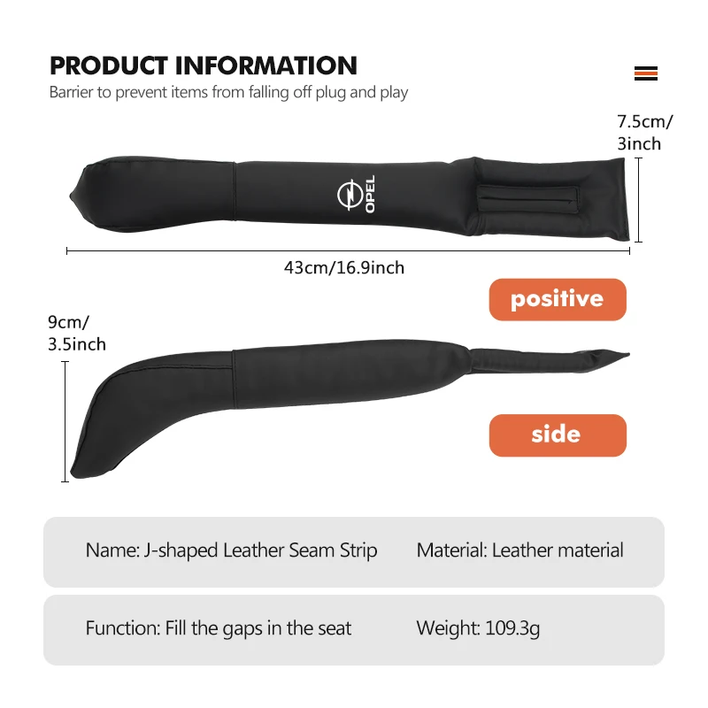 Car Styling Seat Gap Filler Side Seam Plug Leak-proof Strip Auto Storage Accessories For Opel Corsa Astra H G J Insignia Vectra view 6