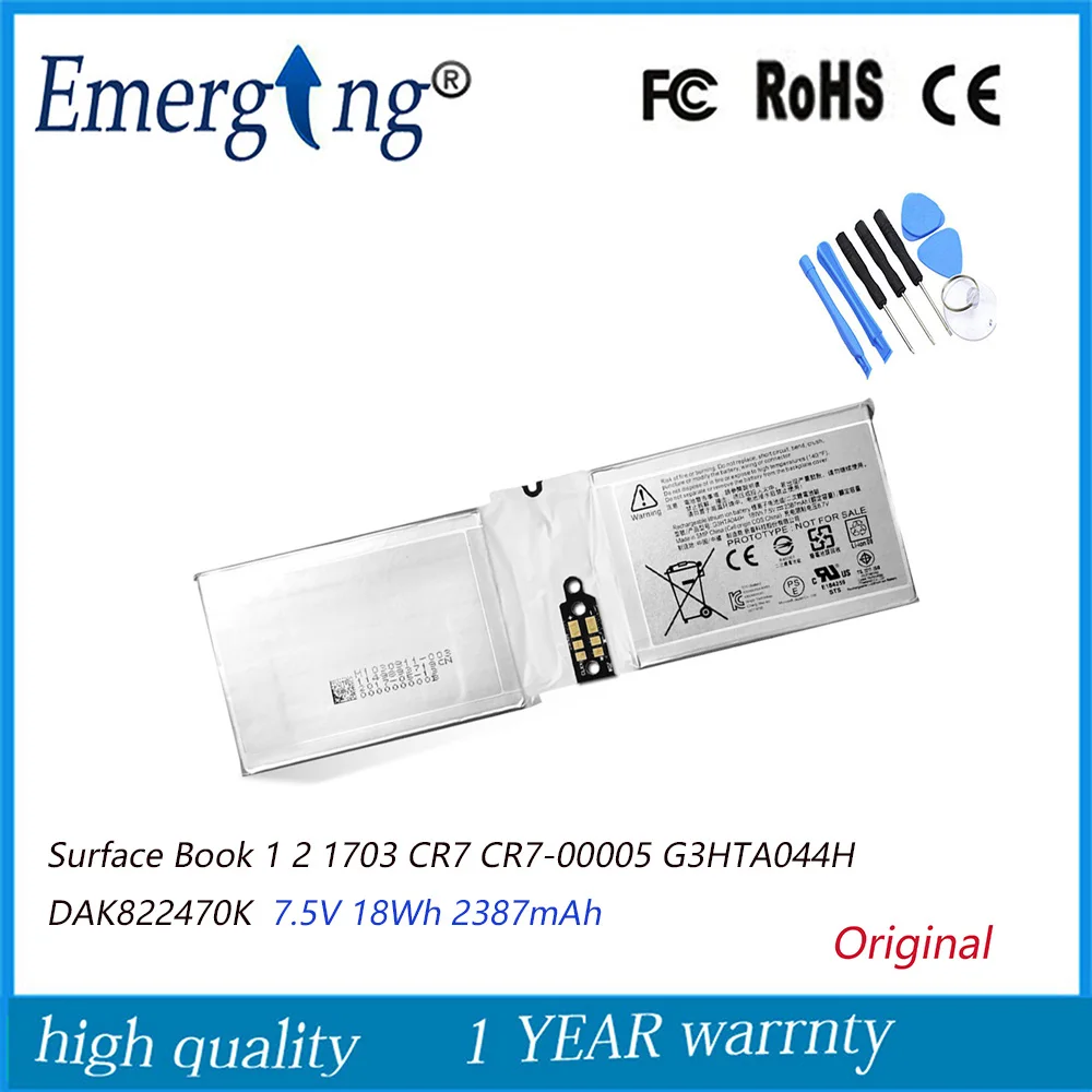 Nova G3hta044h Bateria Original para Microsoft Surface Book G3hta020h Dak822470k Cr700005 13.5 Polegadas com Ferramentas 7.5v 18wh 2387mah
