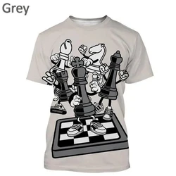 3D Chess Print T Shirt For Men Funny Graphic T-Shirts Summer Trend Harajuku Oversized Short Sleeve Leisure O-neck Tops T Shirts