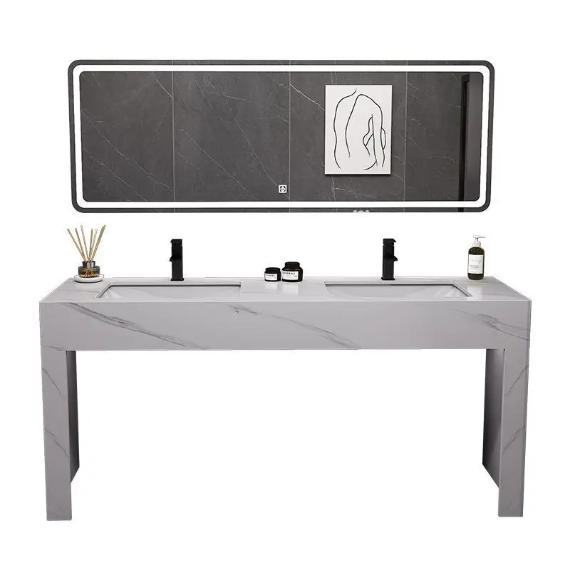 

Public bathroom ceramic basin marble washstand bathroom cabinet combination floor type