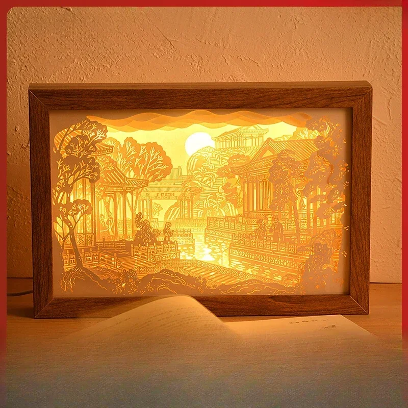 National Museum of China Daguan Garden Paper Carving Light Bedroom LED Light