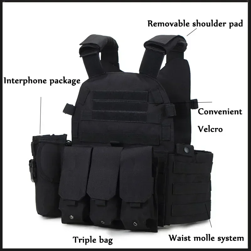 Imagem -04 - Molle-bolsa de Nylon Colete Tático Armadura Corporal Caça Plate Carrier Acessórios Airsoft Combate Militar Exército Wargame 6094