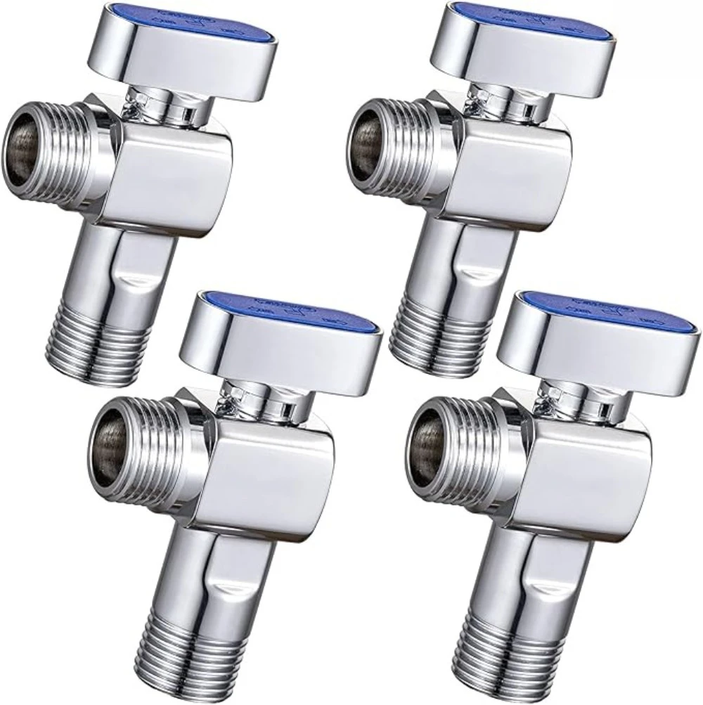 المياه الساخنة والباردة تدفق كبير وقف المياه صمامات النحاس مع مقبض الحمام بالوعة المطبخ صمام التوقف G1/2 "متين