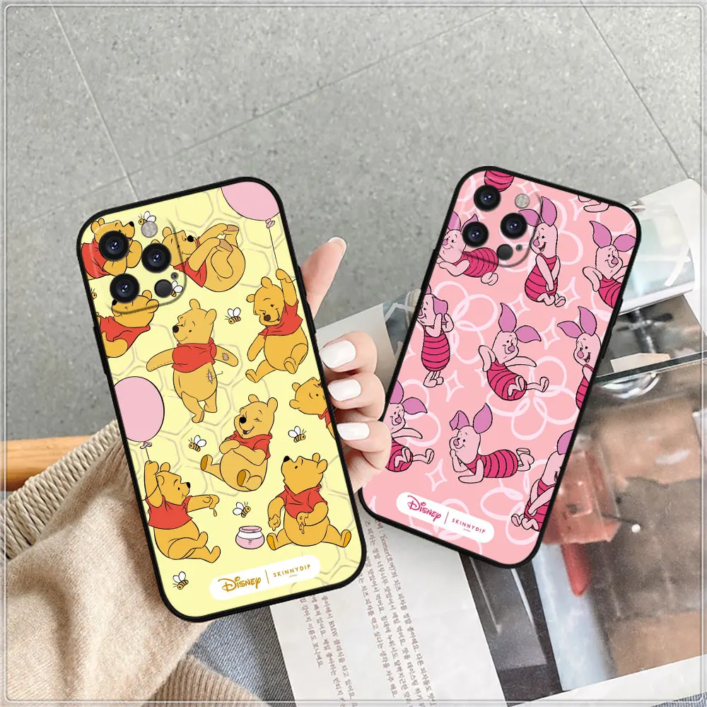 Disney Winnie The Pooh Piglet Tigger Phone Case For Apple iPhone 15 14 16 13 12 11 Pro Max Mini 8 7 X XS XR SE Silicone Cover