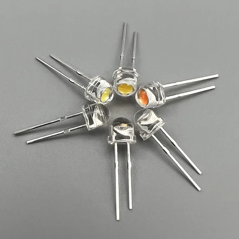 LED Direct Insertion Light Bead, F5 mm Straw Hat, Large Cup, High Brightness, DIY, Seven Color, Red, Yellow, Blue, 1000Pcs