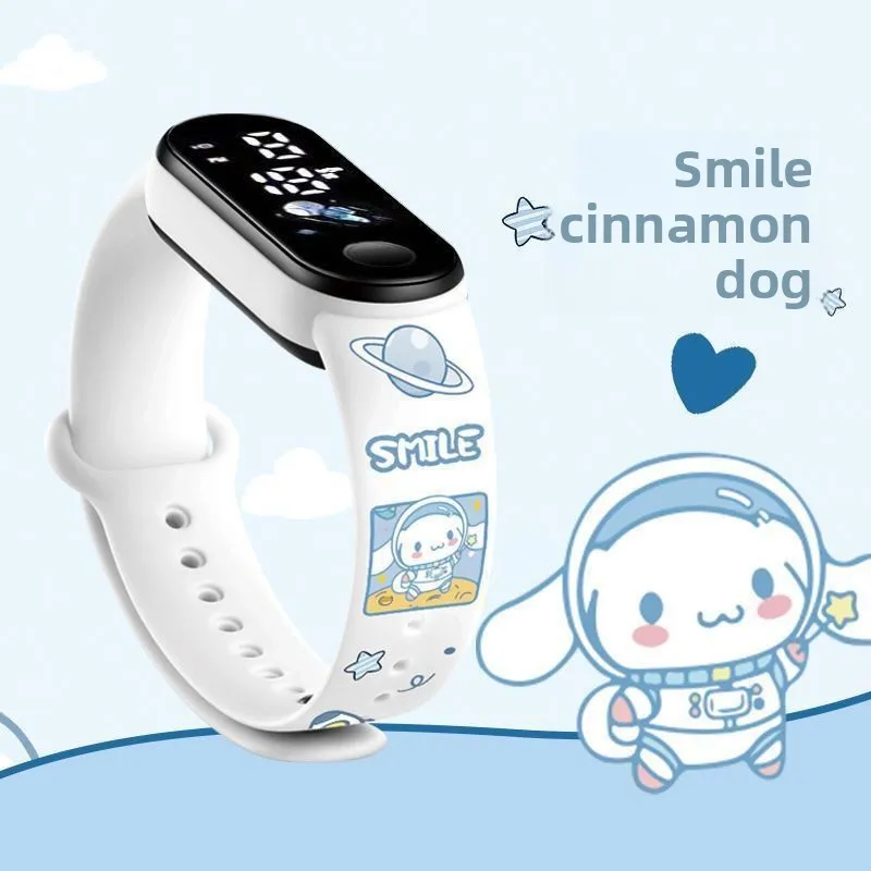Kuromi & Cinnamoroll Kids Digital Watch Upgraded Waterproof Sports Model with Night Light Cute Fashion Student Timepiece