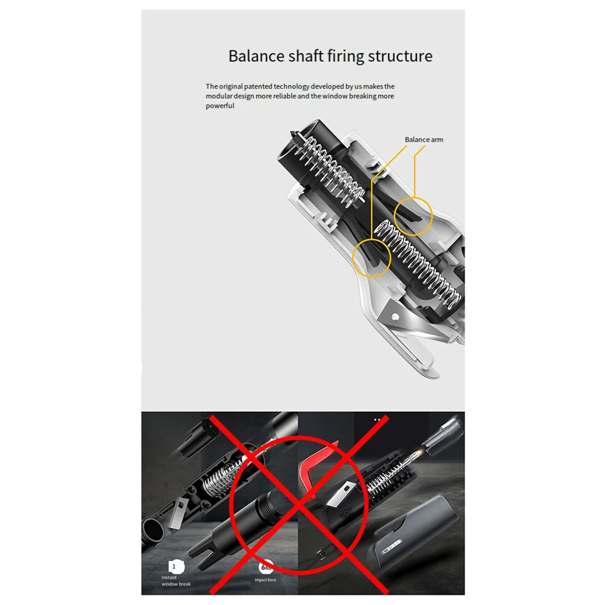 

AT14A New Design Upgrade Safety Hammer for Car Key Chain Knife Life Saving Seat Belt Cutter Breaking Side Window Glass B