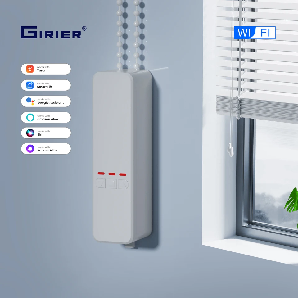 GIRIER Smart Curtain Motor WiFi Motorized Roller Shade Motor for