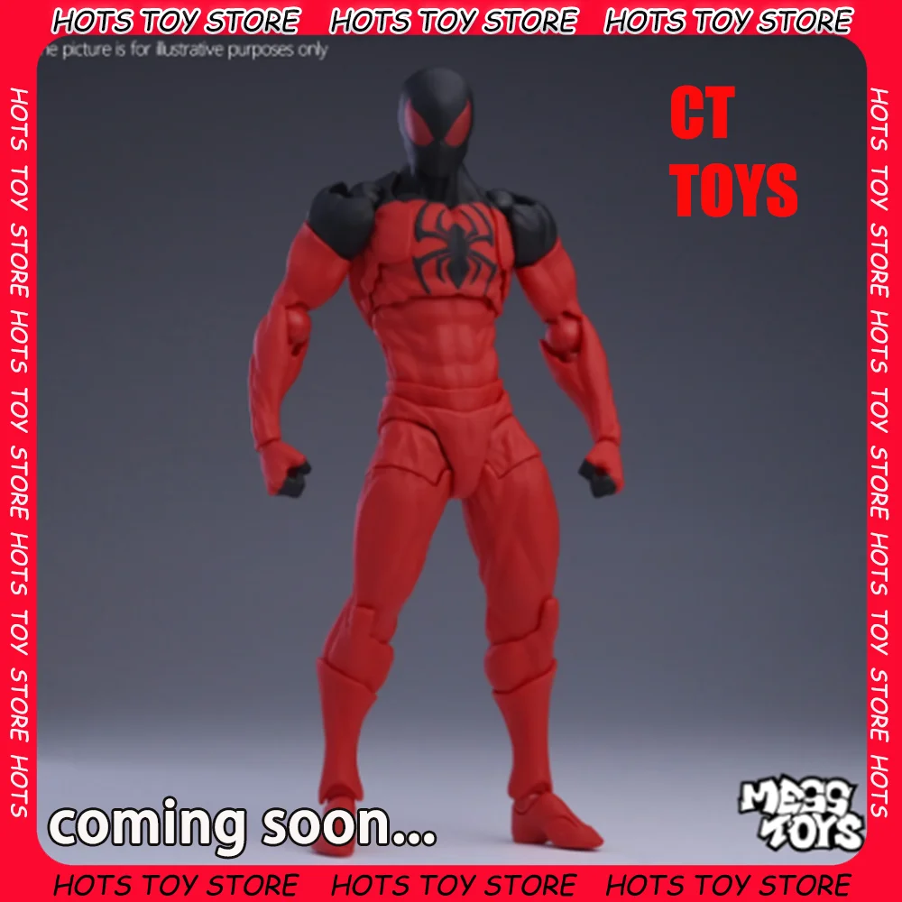 

New MESS TOYS Spider Man Action Doll Black Neighbor Symbiosis SpiderMan Character Ct Toy Red Movable Joints Anime Model Gift