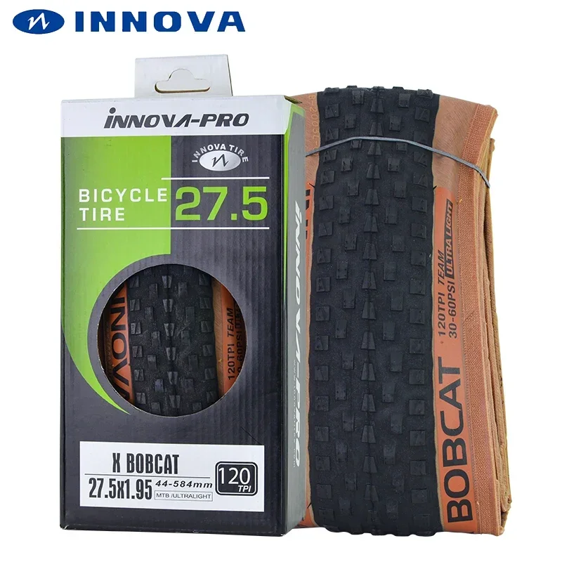 INNOVA 26x1.95 27.5x1.95 29x1.95 Bike Tire 120TPI MTB Road Bike Tire Ultralight 30-60PSI Brown Edge Cycling Parts 2003L