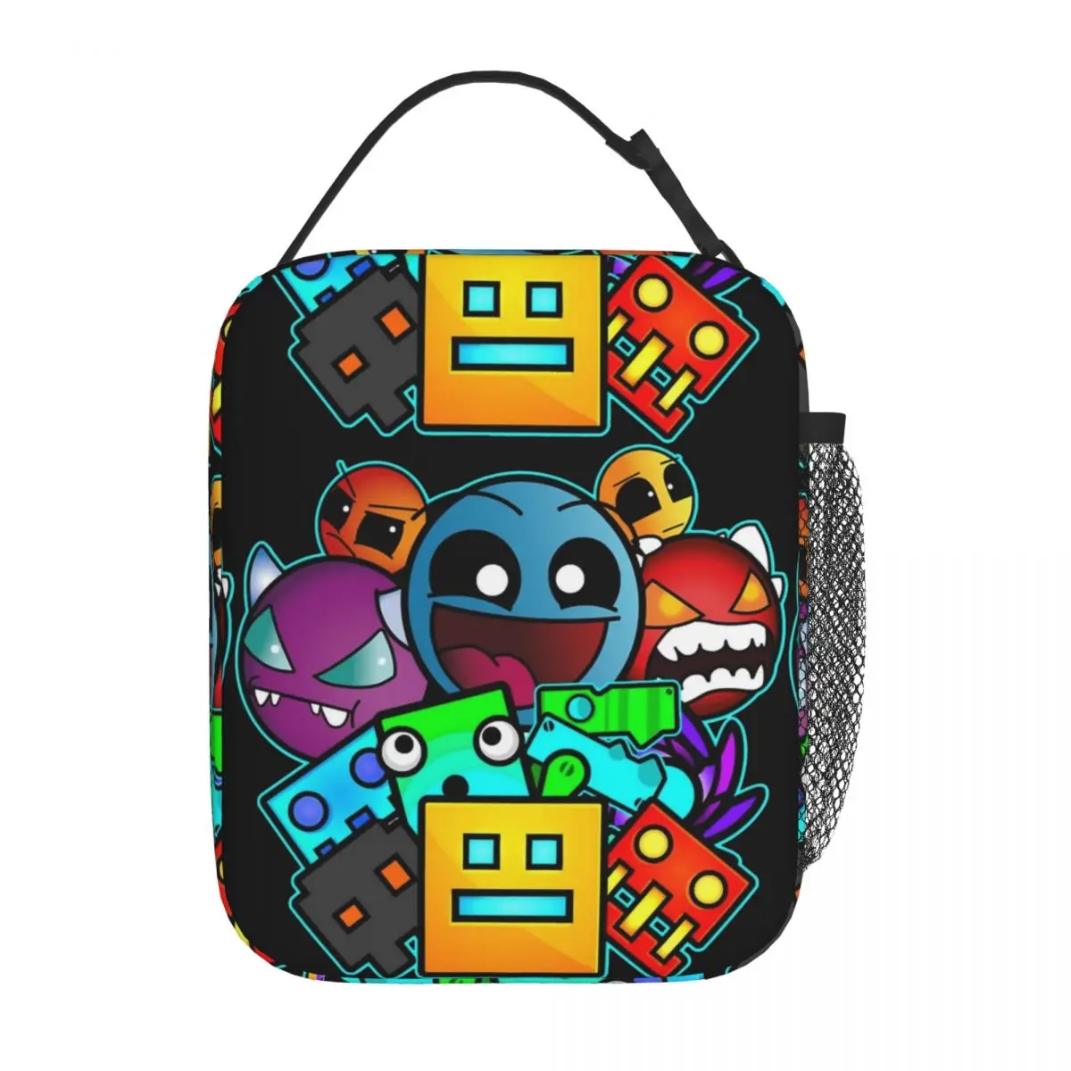Geometry Cube Gaming Dash Old School Insulated Lunch Bags Large Reusable Thermal Bag Tote Lunch Box Beach Outdoor Girl Boy