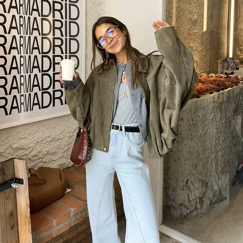 ผู้หญิง 2025 ใหม่แจ็คเก็ตฤดูใบไม้ผลิChic Elegant Jacketหลวมผู้หญิงเสื้อStreetเยาวชนแฟชั่นJoker Coat Jacket