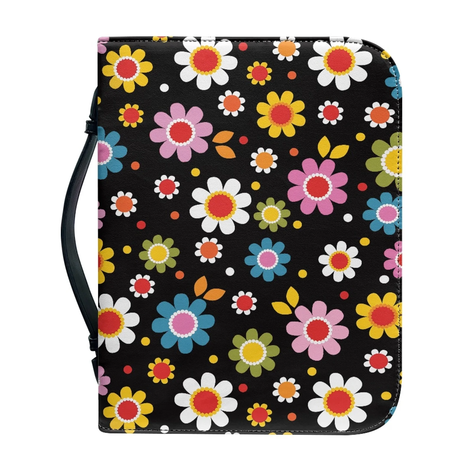 XIXIRIMIDO Colorful Daisy 2026 Collection Book Carrying Bag for Men Matching Bookmark Bible Carrying Case
