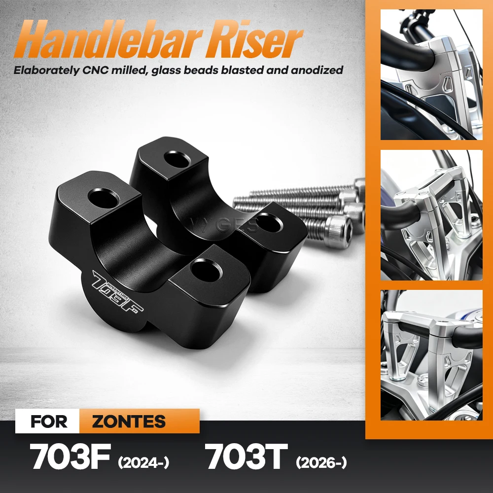 Motorcycle Accessories Handlebar Riser Drag Handle Bar Clamp Extend Adapter For ZONTES 703F 2024- 703T 2026-