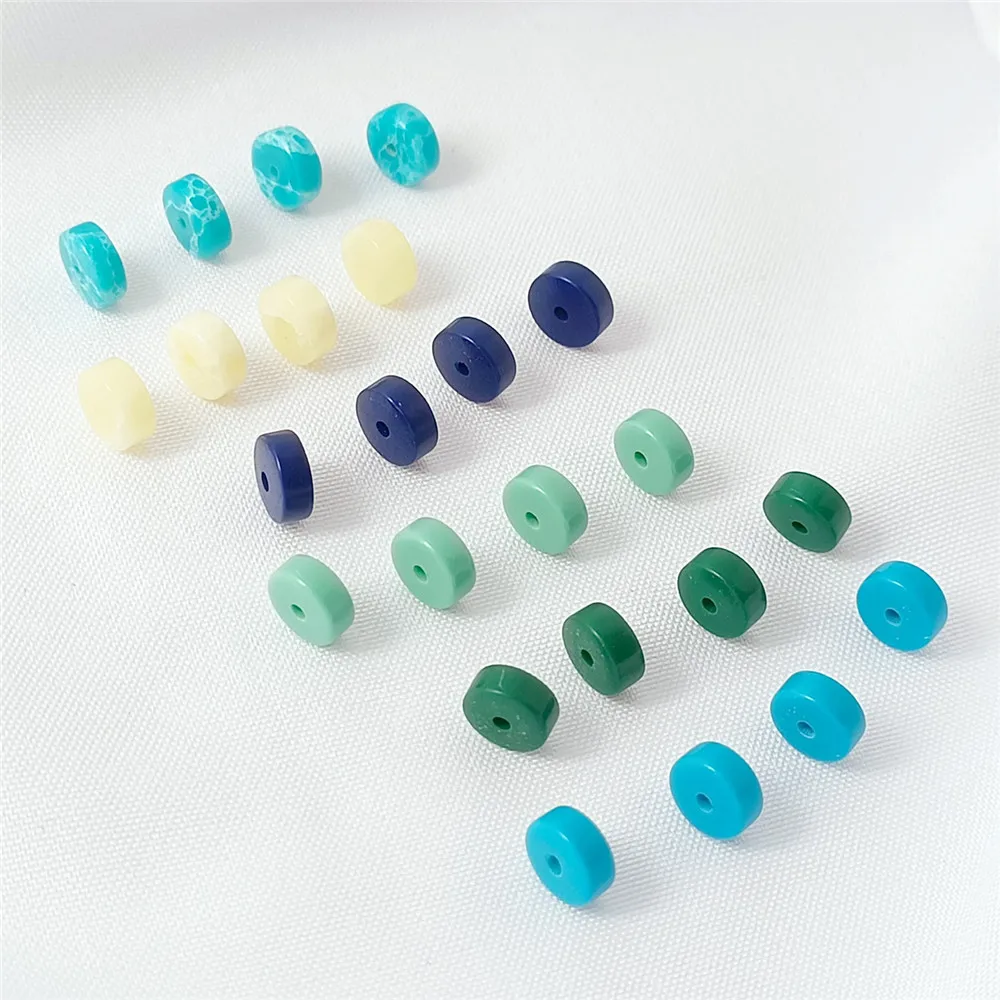 Magnesite, Sea-patterned Stone, Colored Spacer and Spacer Beads, Diy Handmade Bracelet Necklace, Accessory Material, Loose Beads