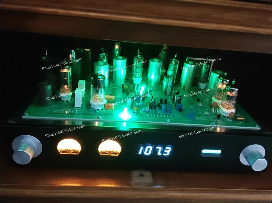 100W Superheterodyne Tube FM Radio with 87-108MHz Stereo Reception, 3W+3W Output for Vintage Audio Enthusiasts