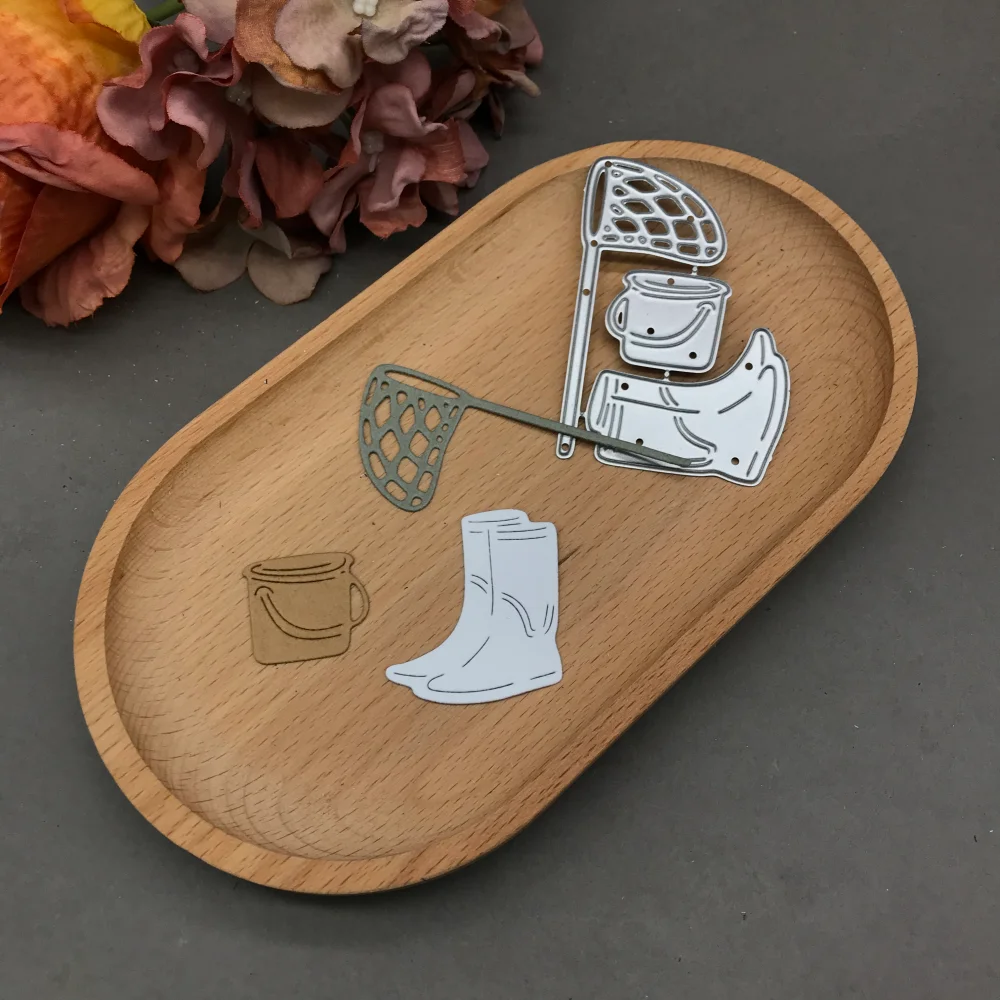 

1pcs metal cutting dies cut die mold Catching net bucket shoes Scrapbook paper craft blade punch stencils dies