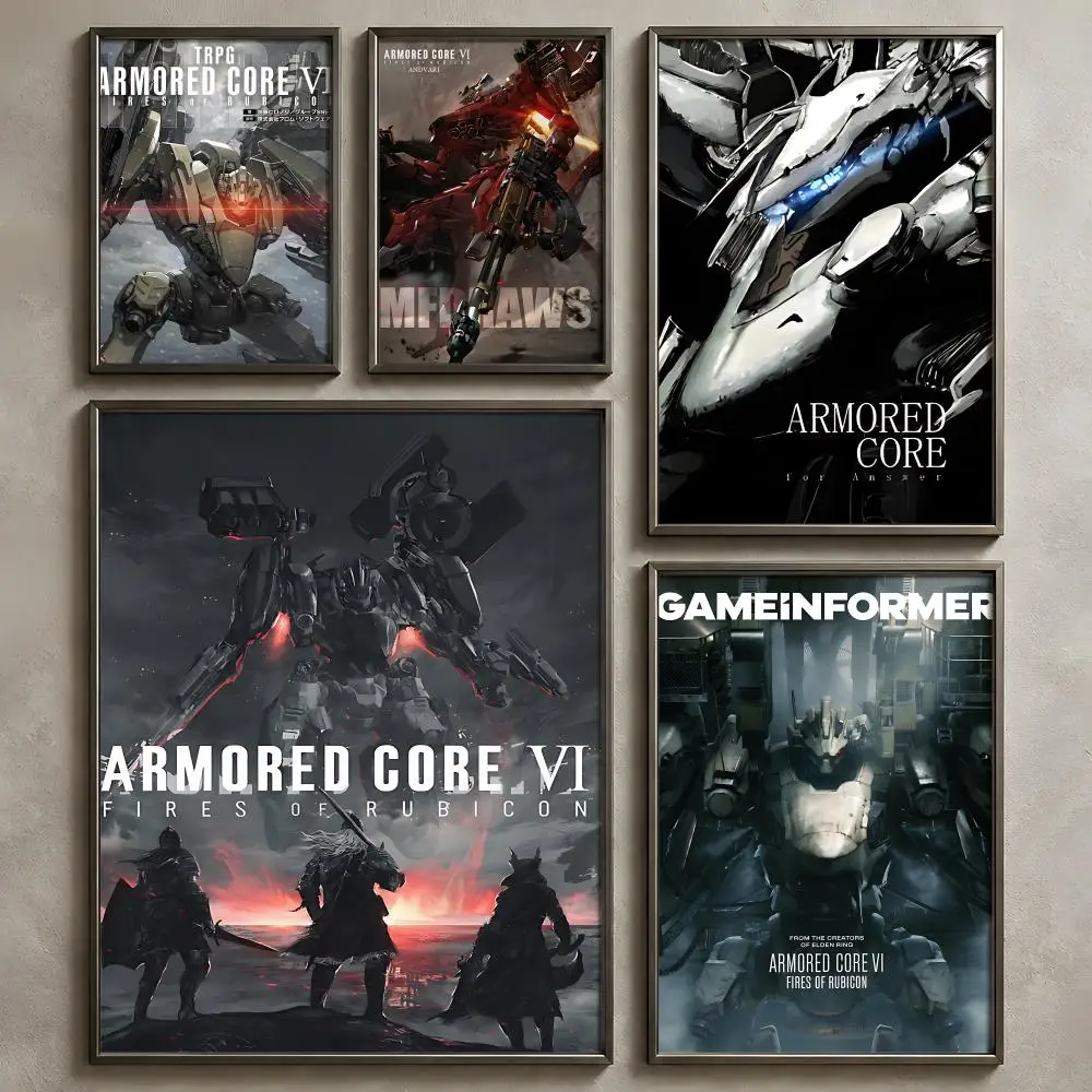 Game A-Armored Core-e Poster Vintage Self Adhesive PP Wall Art Home Bar Bedroom Decor Gift