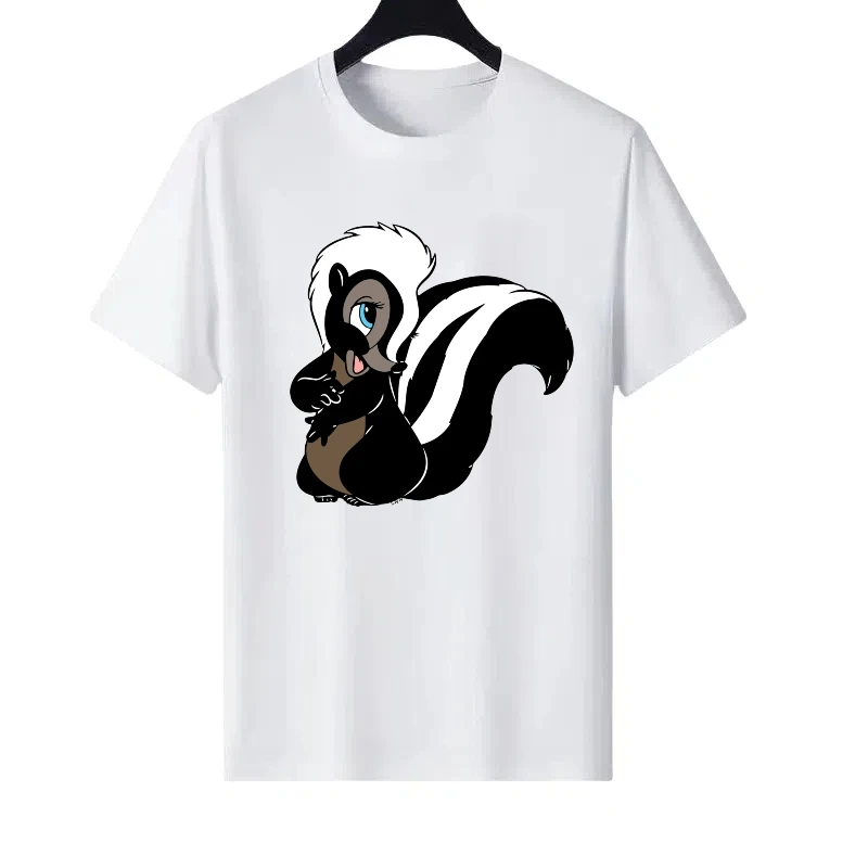 

Disney Bambi Pattern Woman Round Neck Parent-child Clothing Loose Tops Ladies Cheap Y2k Short Sleeves T-Shirt Men Sweatshirts