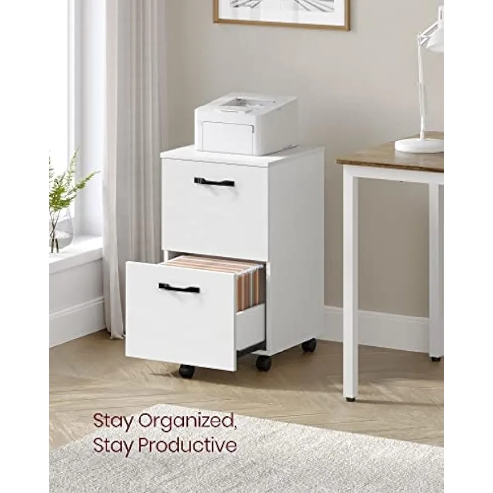 VASAGLE 2-Drawer File Cabinet, Filing Cabinet for Home Office, Small Rolling File Cabinet, Printer Stand,  A4, Letter-Size Files