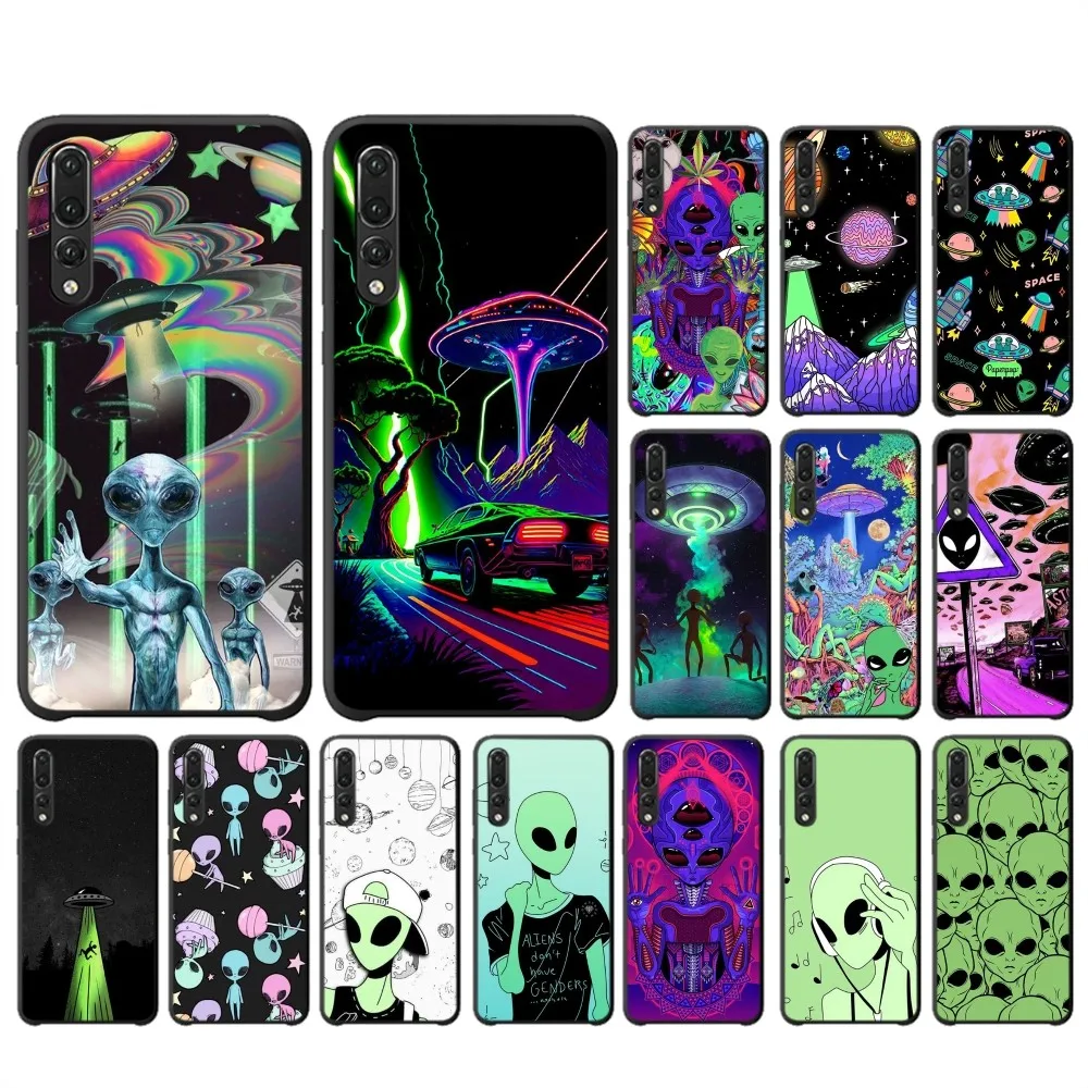 Aesthetics Cute Cartoon alien space Phone Case For Huawei P 8 9 10 20 30 40 50 Pro Lite Psmart Honor 10 lite 70 Mate 20lite