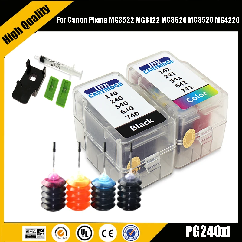 Einkshop PG240 CL241 PG-240 cl-241 240XL 241XLSmart Cartridge Refill Kit For Canon Pixma MG3522 MG3122 MG3620 MG3520 MG4220