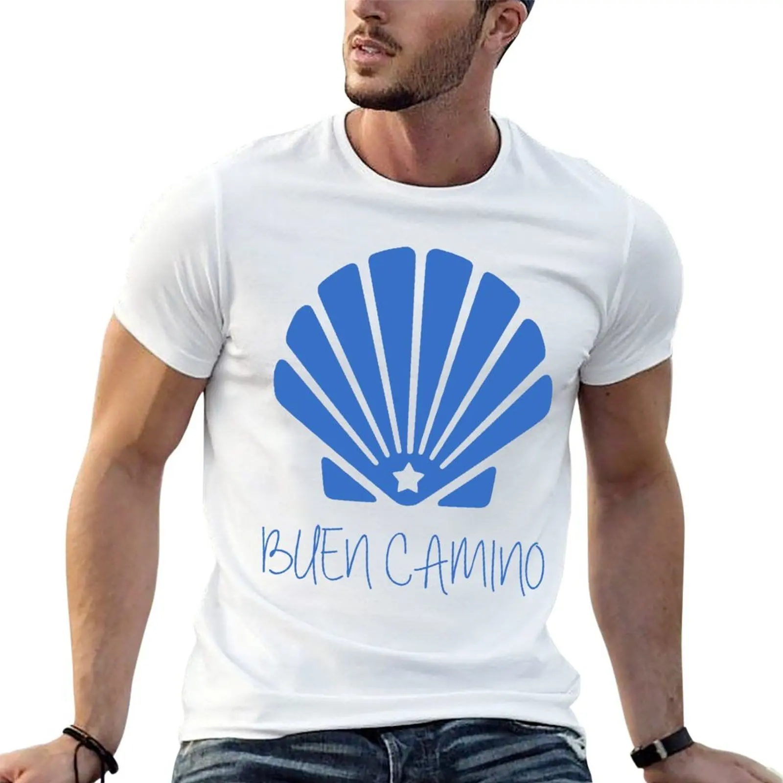 

Buen Camino Santiago de Compostela T-Shirt mens graphic t shirts t shirt for man 100 percent cotton T-Shirt