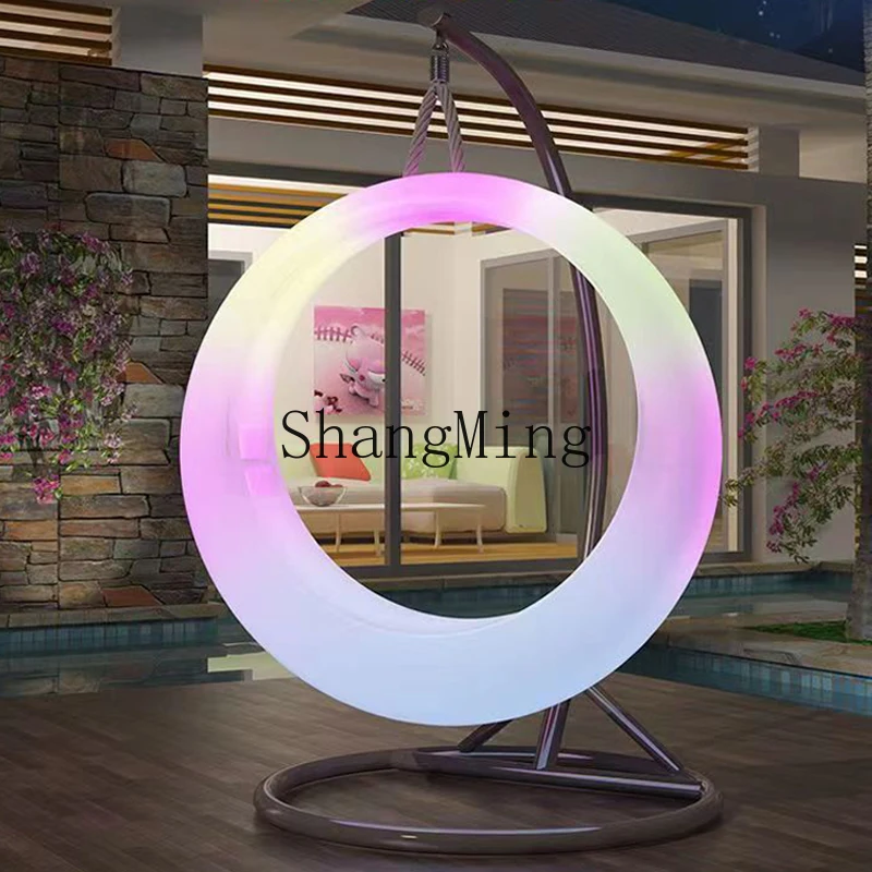 

CL luminous swing indoor courtyard moon hanging chair creative luminous cradle chair