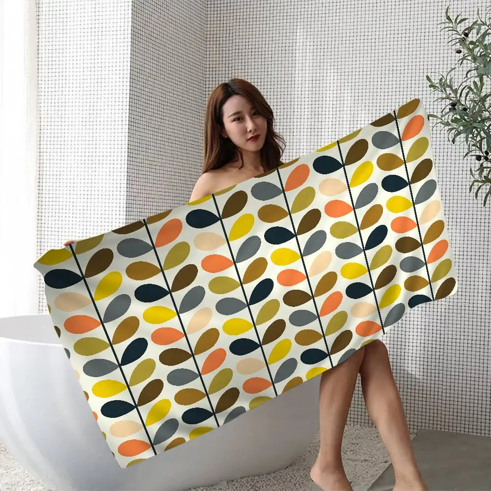 Orla Kiely Leaf Flower Cartoon Big Microfiber Beach Towels Quick Dry Towel Sand Beach Towels Pool Towel for Travel Swim Pool