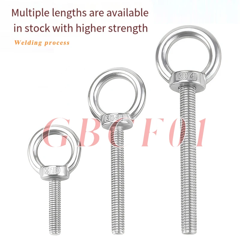 304 Stainless Steel Lifting Eye Nut,Ring Bolts for Marine,M3 M4 M5 M6-M46 Threaded Eye Nut Lifting Screw Welding Version