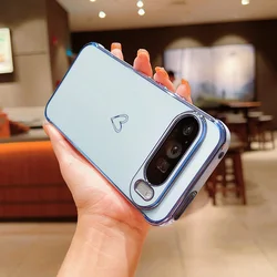 Luxe Liefde Hart hoekpad Siliconen Zachte TPU Case Voor Google Pixel 9 PRO XL 8 8A 7A Schokbestendig Dunne galvaniseren Bumper Coque