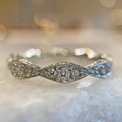 CAOSHI Exquisite Women's Wedding Rings with Brilliant Zirconia Dainty Lady Engagement Bands Accessories Delicate Design Jewelry
