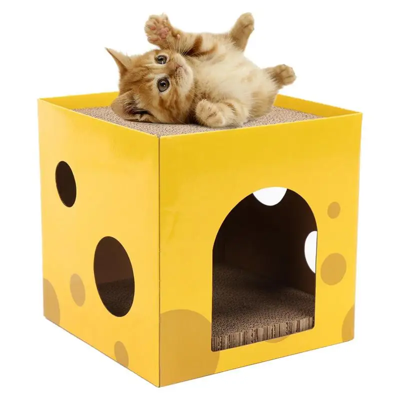 

Cat Scratching House Corrugated Cardboard Cat Bed Multifunctional Up And Down Two Layers Pet To Groom Cat Claw For Resting And