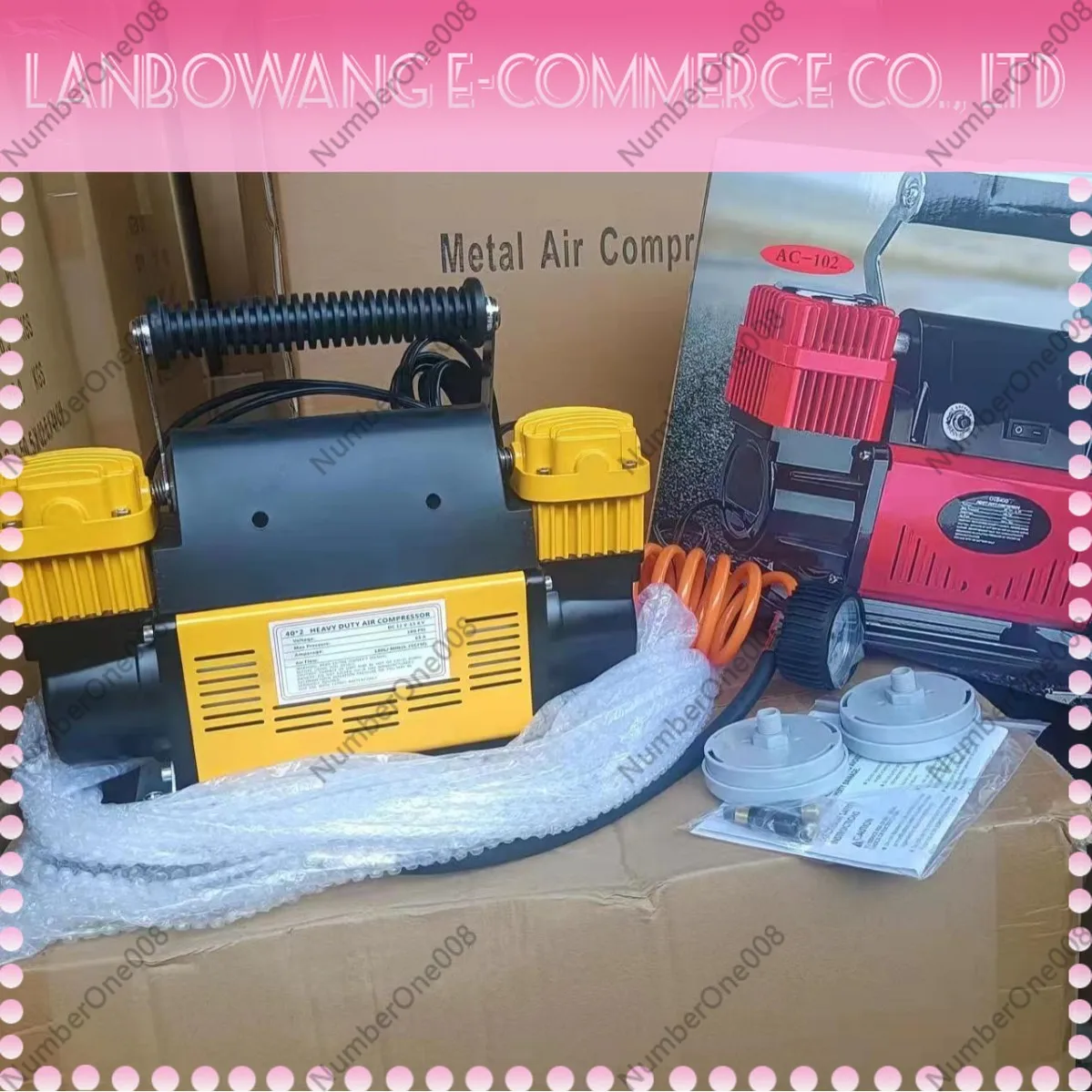 All-Metal Durable Car Air Pump Double Cylinder High Pressure High Power Off-Road Truck Tire Inflator Portable