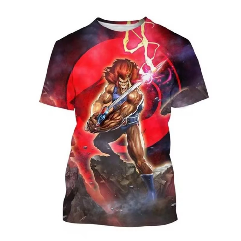 Classic Anime Thundercats 3D Print Men\'s T-shirt Fashion Oversized Streetwear Casual Short Sleeve Kids Tees Tops Unisex Clothing