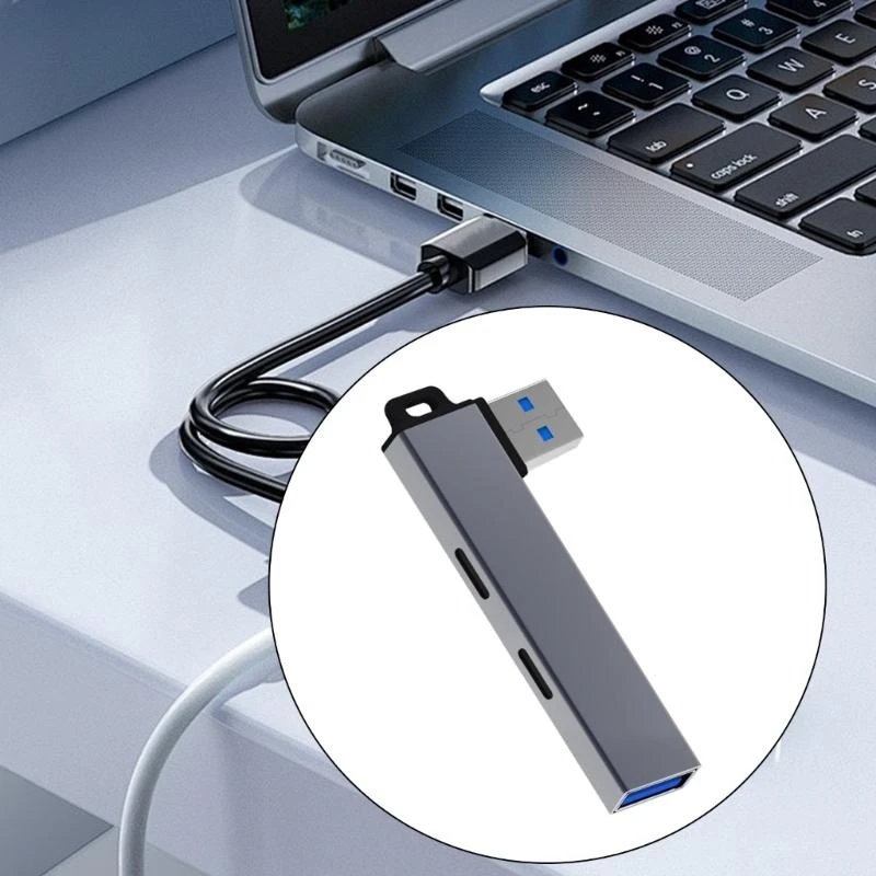e8ba 휴대용 알루미늄 합금 USB3.0 허브 USB3.0 랩톱 및 데스크탑 용 도킹 스테이션 플러그 및 고성능 재생