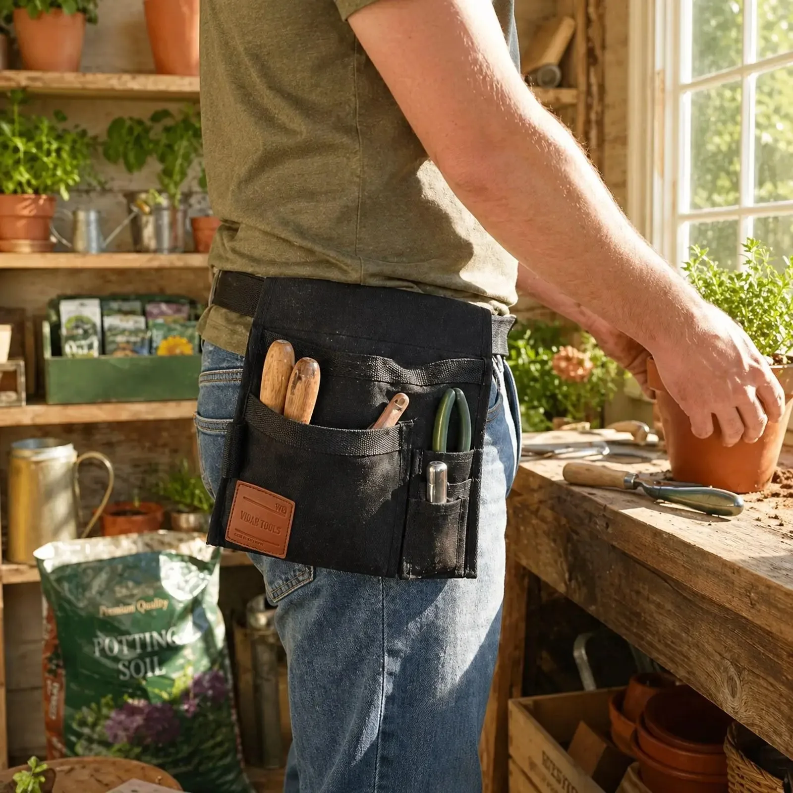 Gardening Tool Waist Bag with Pockets Lightweight Electrician Apron Tool Bag Pouch for Maintenance Workers Construction Worker