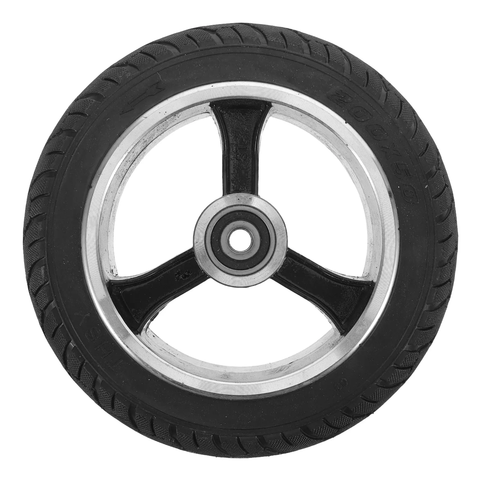 200x50-ソリッドタイヤ電動スクーターチューブレスタイヤ防爆衝撃吸収交換スクーターホイールアルミ合金ハブ