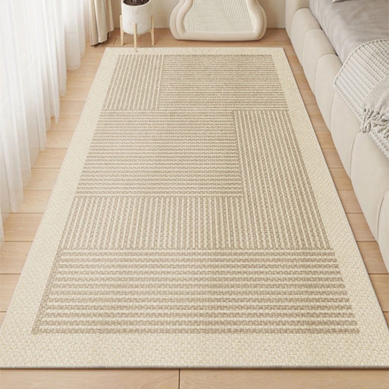 Cream Style Bedroom Carpet High-end Light Luxury Minimalist Carpets Bedroom Bedside Blanket 2024 New Waterproof Non Slip Rug