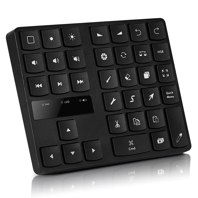 Bluetooth Drawing Keypad , 35 Keys Rechargeable Wireless Keyboard for Procreate, and Drawing Shortcuts Graphic