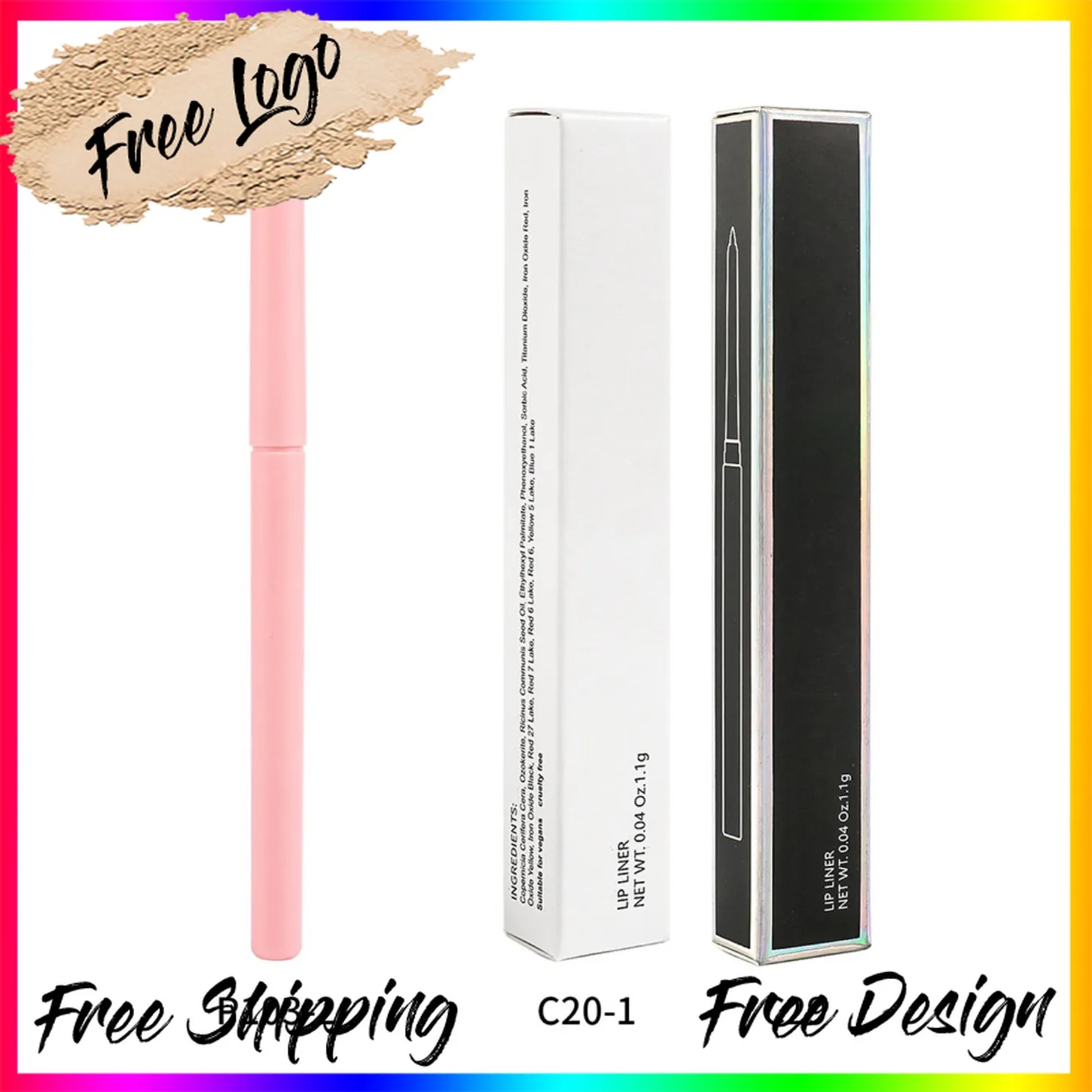 

Private Label Custom Logo Vegan Wholesale Makeup 15 Colors Long Lasting Lip Liner P103-2 Tubes Cruelty Free Beauty Bulk