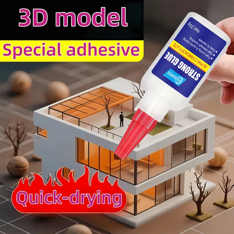 Glue Suitable for PLA/ABS/TPU/PETG Adhesive, Quick-Dry Transparent Bonding Agent with Precision Tip Applic