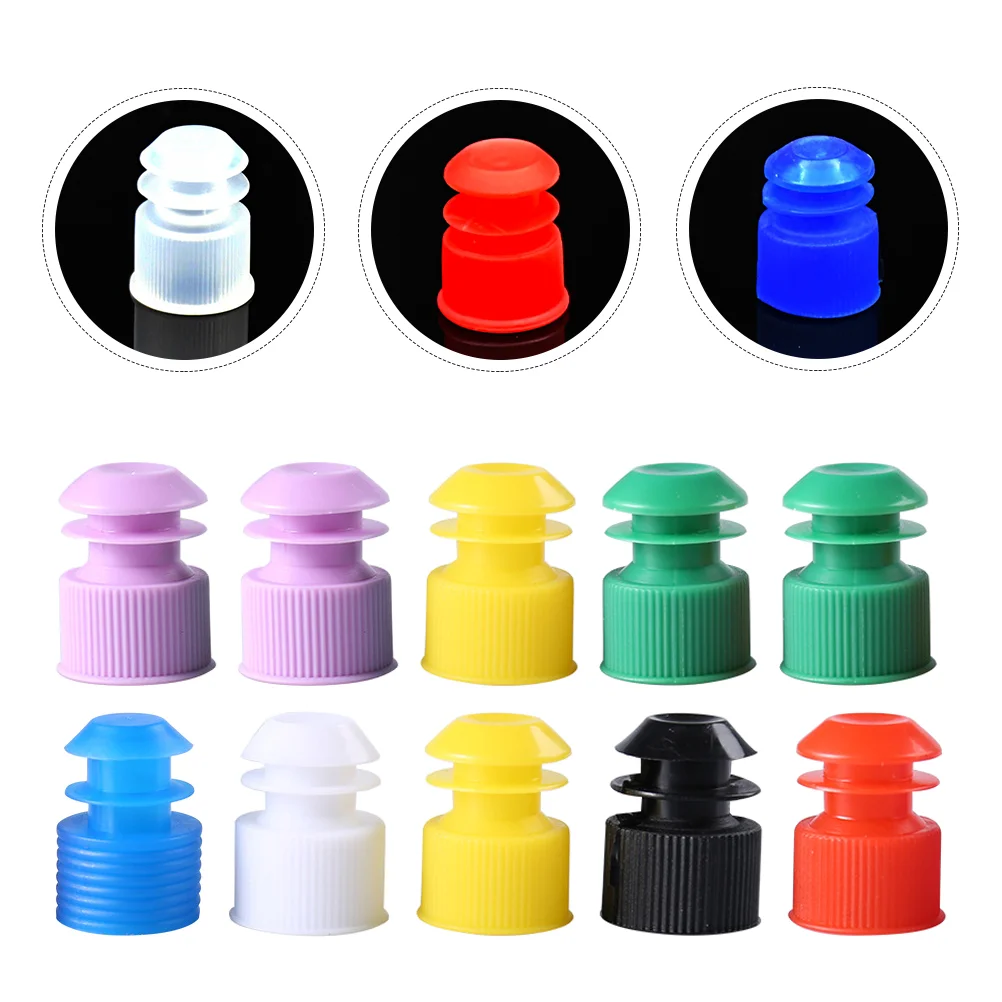 100pcs 12mm Plastic Sealing Plugs Test Tube Stoppers Test Tube Screw Plugs