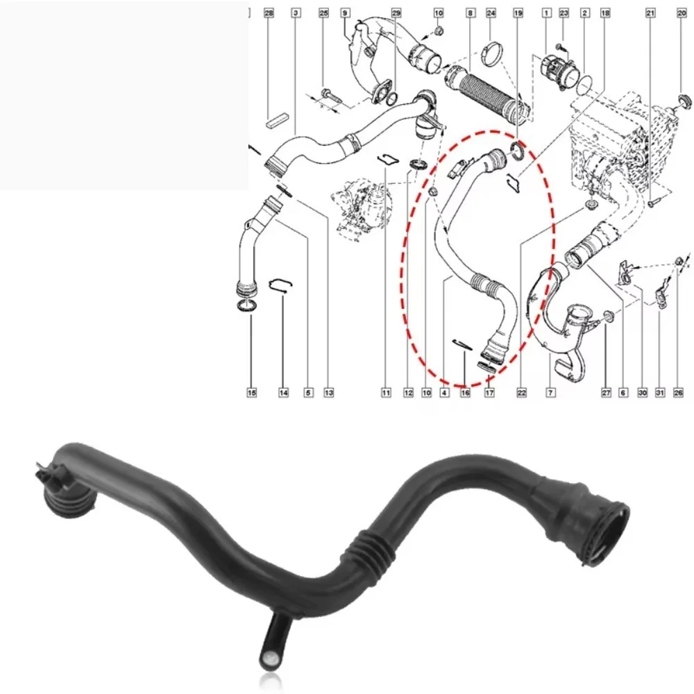8200981498 Manguera Turbo para coche, manguera Intercooler para Renault Megane Scene III 1,5 dCi SCENIC, manguera de carga Intercooler