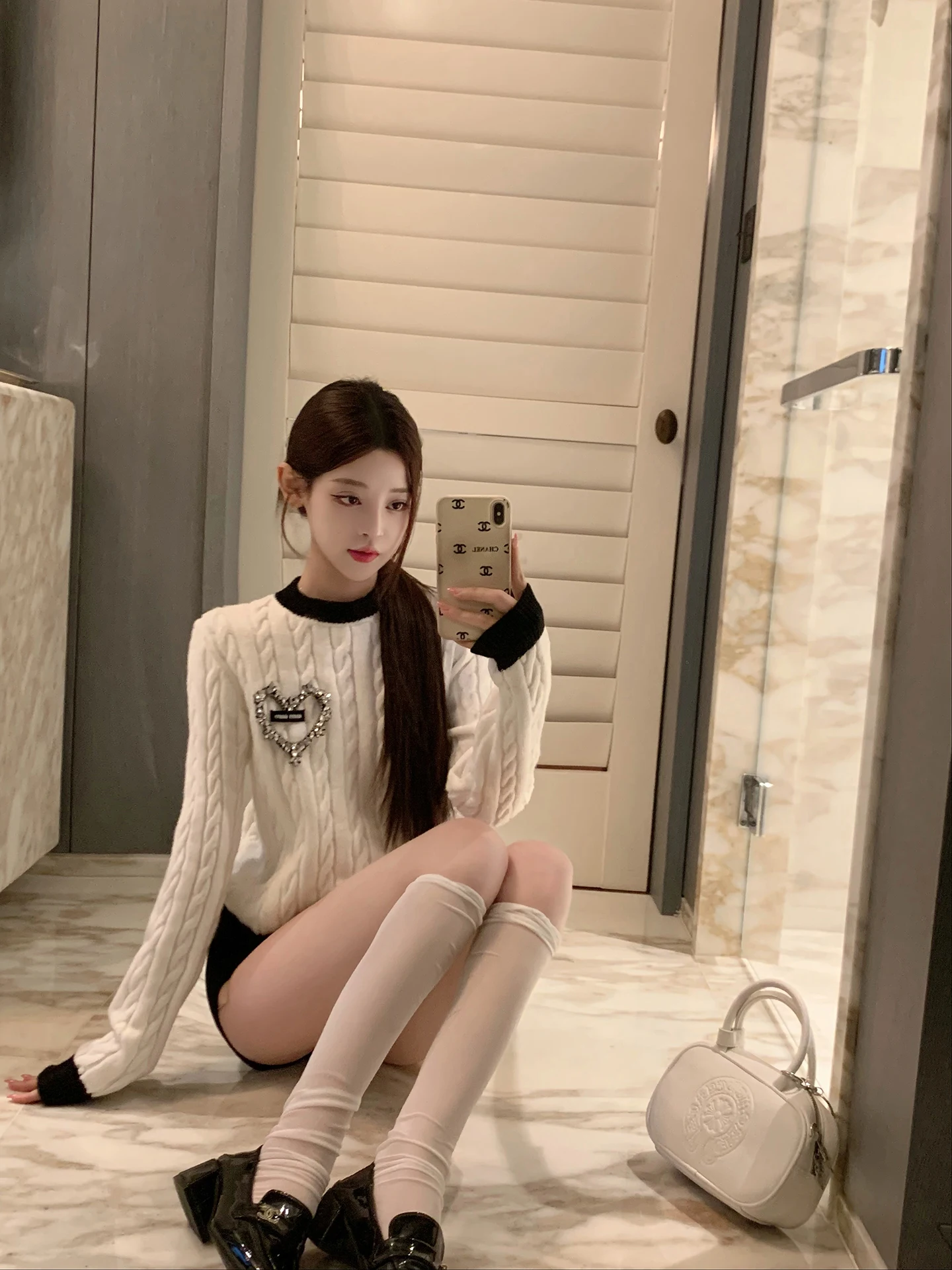 

Luna Luxury Knitted Sweater New Arrival Chic Preppy Sle Overhead Long Sve Heart Pattern Regular Fit Women's Faion