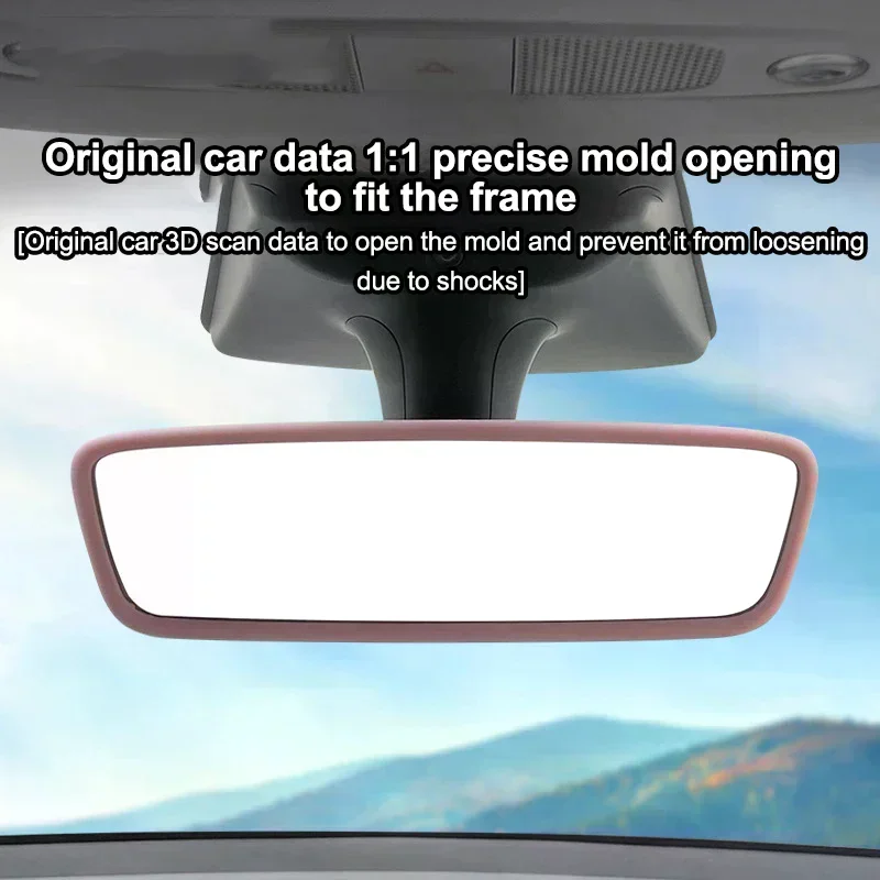 For Model 3 Y Highland Juniper 2019-2025 Silicone Rear View Mirror Protector Frame Center Console Rearview Cover