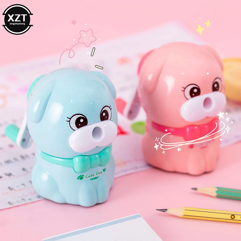 Creative Cartoon Dog Shaped Pencil Sharpener Hand-cranked Automatically Pencil Sharpener Student Stationery Office School Supply