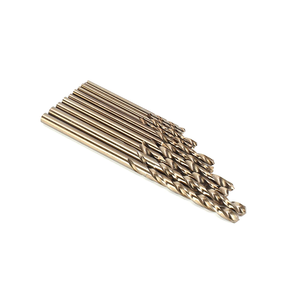 Broca de torção de aço de alta velocidade Cobalto M35, Moagem para Alargador De Metal De Aço Inoxidável, Alça Reta, 10Pcs