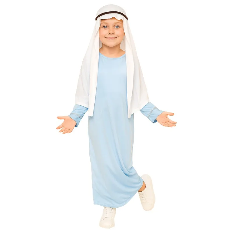 

Children Religious Our Lady Costume Robe with Headscarf for Campus Role Playing Party Outfit World Book Day Costume